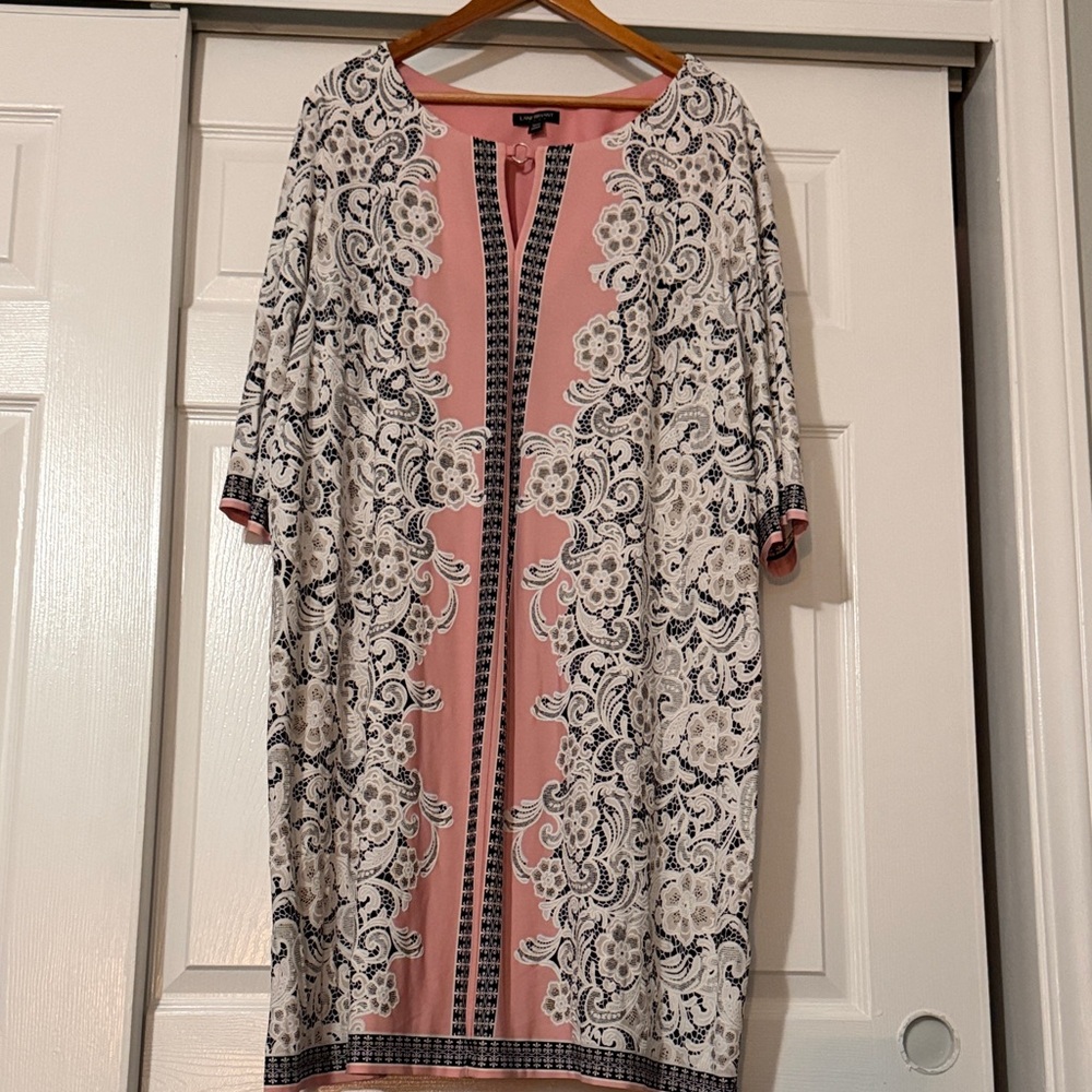 Lane Bryant Pink and Black Patterned Dress